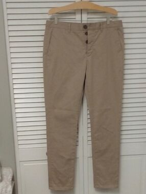 All Saints Men's Slim Button-fly Khaki Chinos